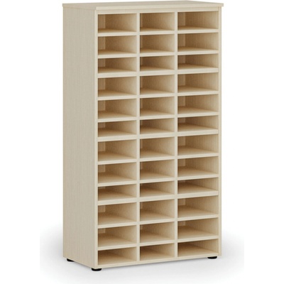PRIMO Třídící regál WOOD, 800 x 420 x 1434 mm, 36 přihrádek, bříza