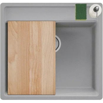 Твоят Стил Сива кухненска мивка за вграждане под плот Берген 60 Low 560x530 мм