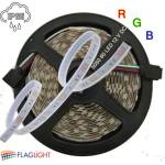  12V LED Лента Многоцветна 5050 - 60 SMD/м RGB, 12V, 7 W/m, IP67 - Двойно Влагозащитена- в шлаух, ролка 5м ►5.37 лв/м (0736 Vtac)