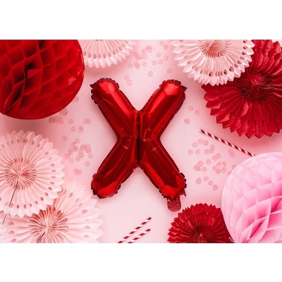 Party Deco FB2M X 007 Fóliový balón červený písmeno 35 cm X