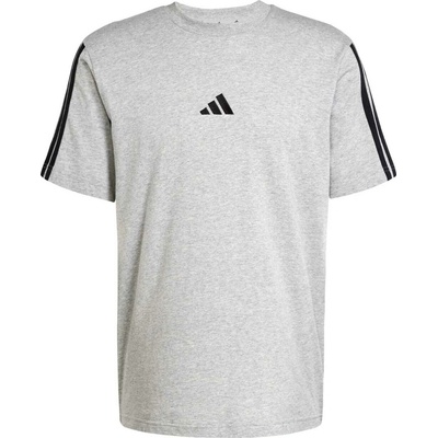adidas Essentials Single jersey 3-stripes sivé čierne