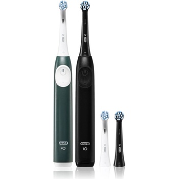 Oral-B iO2 електрическа четка за зъби ДУО ОПАКОВКА Matt Black & Forest Green