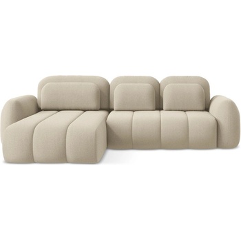 makamii Светлокафяв разтегателен ъглов диван с място за съхранение от букле (ляв ъгъл) Pele - Makamii (PELE_LCF_40_P1_C3)