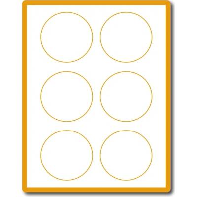 Print Etiketa A4, Kruh 80 mm, Žltá reflexná, 6 etikiet na hárku, Balenie - 1000 ks
