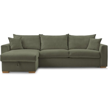 Bobochic Зелен разтегателен ъглов диван от рипсено кадифе (променлив) Augustin - Bobochic Paris (WT-WOOD-NR3.5-W_1 P1263 N.MI)
