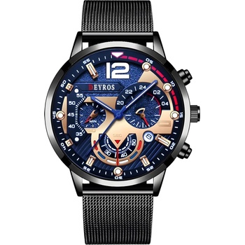 DEYROS Часовник Deyros EL-25951 - Черен / Злато Розово KP25951
