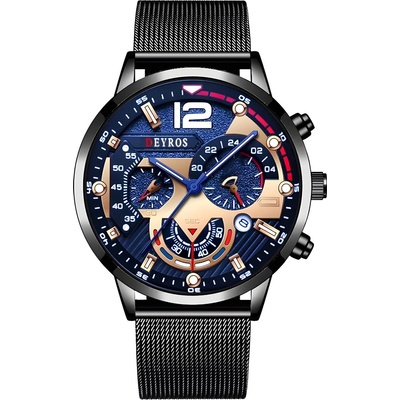 DEYROS Часовник Deyros EL-25951 - Черен / Злато Розово KP25951