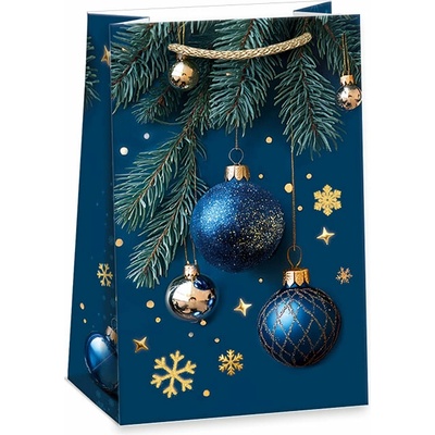 ARGUS Darčeková papierová taška (10 x 16 cm) - Modré vianočné gule 08130466