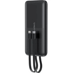 Choetech Външна батерия с вградени USB-C и Lightning кабели и USB-C, USB-A портове и технология за бързо зареждане - Choetech Fast Charging Power Bank With Buil-in Cables 22.5W 10000 mAh (черен) (B654)