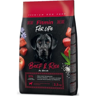 Fitmin кучешка храна For Life говеждо и ориз 2, 5 кг
