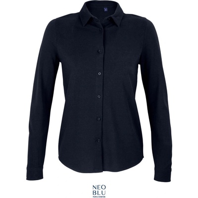 Neoblu košile Basile Women piqué dlouhý rukáv dámská night Modrá