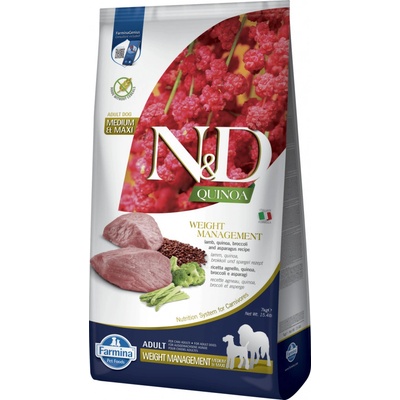 N&D Quinoa Dog Adult Medium & Maxi Grain Free Weight Management Lamb & Broccoli 7 kg