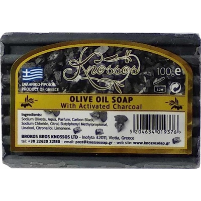 Knossos Přírodní černé olivové mýdlo aktivní uhlí 100 g