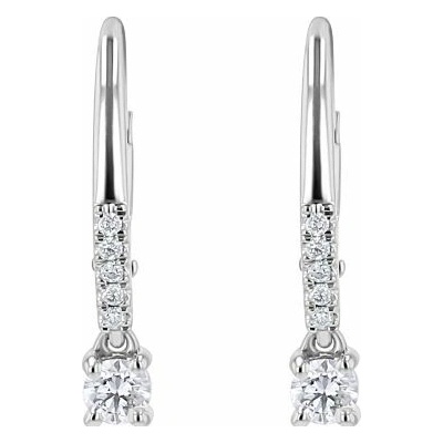 Eppi Strieborné visiací náušnice s lab-grown diamantmi Noor E49076