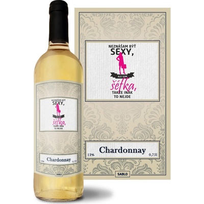 Sablio Neznášam byť sexy, ale som Šéfka Chardonnay biele suché víno 12 % 0,75 l (čistá fľaša)