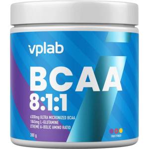 VPLab BCAA 8: 1: 1 + Glutamine [300 грама] Плодов Пунш