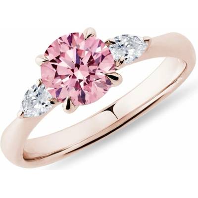 KLENOTA Prsten s růžovým lab grown diamantem v růžovém zlatě R1071954