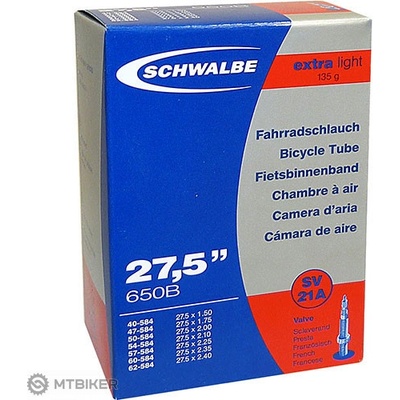 Schwalbe Extra Light 27.5x1.50-2.40" duše, galuskový ventil, 40 mm ()