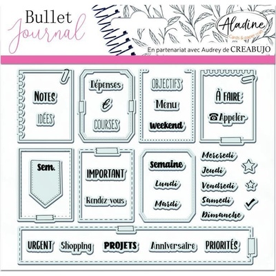 Aladine Gelová diářová razítka Bullet journal Rámečky organizace týdne