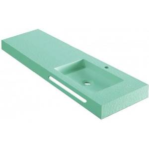 Inter Ceramic Мивка за баня " RESIN POLY MARBLE" ICC 12046LG/R, стенен монтаж, смола, светло зелен мат, 120x46см (12046LG/R)