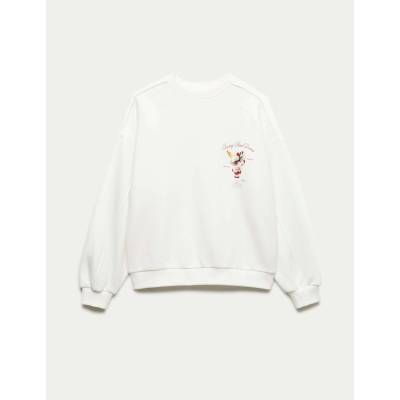Marks & Spencer Суитшърт с висок дял памук и мотив сладолед (6-16 години) Marks & Spencer кремава Marks & Spencer | Bezhov | Момичешки | 7-8 години