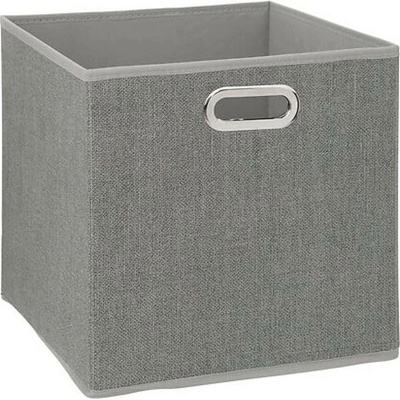 5five Simply Smart Textilní úložný box do regálu 31x31 cm světle šedý s kovovým úchytem