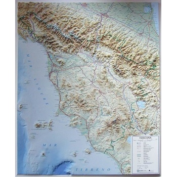 L.A.C. Toskánsko - plastická mapa 74 x 94 cm Varianta: bez rámu, Provedení: plastická mapa