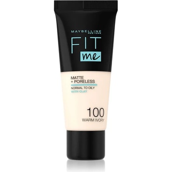 Image 1 of Maybelline new york Fit Me! Matte+Poreless матиращ фон дьо тен за нормална към мазна кожа цвят 100 Warm Ivory 30ml