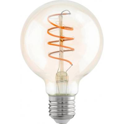 Eglo Retro filamentová LED žiarovka, E27, G80, 4W, 270lm, 2200K, teplá biela, jantárová