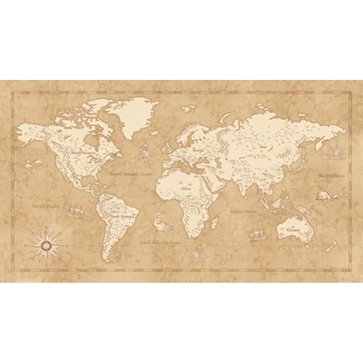 Komar Vliesová fototapeta Vintage World Map rozměry 500 x 280 cm