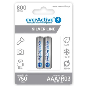 everActive Акумулаторни батерии everActive Ni-MH R03 AAA 800 mAh Silver Line - 2 (EVHRL03-800)