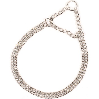 Duvo Plus - Здрав метален нашийник двуредов тип душач за кучета, 50 см