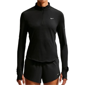 Nike Дамска тениска Nike Women's Swift Dri-Fit UV 1/2-Zip Running Top Running shirt - Black / Reflective Silver - размер XS (916-4765-0811)