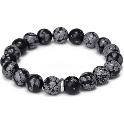AGATO Minerální korálkový náramek z obsidiánu MINK157/20