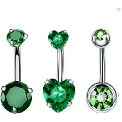 Prosperk Set piercingů do pupíků Zelená S0768