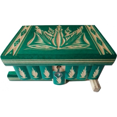 Magic Puzzle Box Кутия за бижута Дървена кутия за изненада с пъзел с вълшебна отваряща се поставка за пръстен (_26818711e)