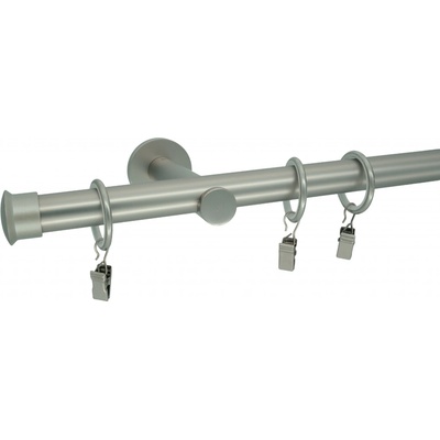 KovovégarnýžeCZ Duo modern 19 mm Dvouřadá Kroužky s žabkou matný nikl 360 cm