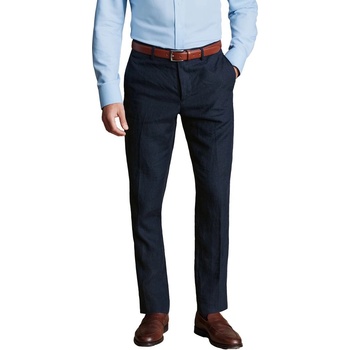 Charles Tyrwhitt Linen Pants - Dark Navy - Slim fit | 32 | 38 Ленени костюмени панталони Панталони