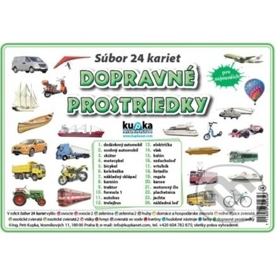 Súbor 24 kariet - dopravné prostriedky - Petr Kupka