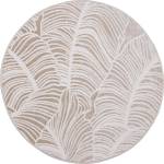 Multidecor Кръгъл килим salamanca 100 см бежов/бял/листен мотив (mu0109)