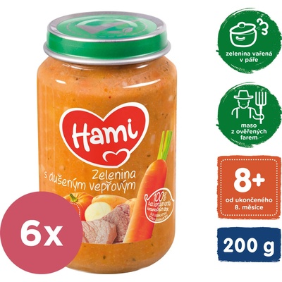 Hami Zelenina s dušeným vepřovým 6 x 200 g – Zbozi.Blesk.cz