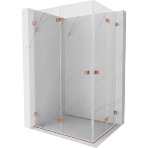 Mexen Lunar-F Duo сгъваема душ кабина 90 x 70 см, прозрачна, четкана мед - 836-090L-070P-65-00 (836-090L-070P-65-00)