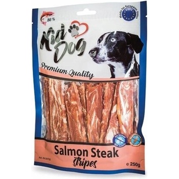 Kiddog Sušené maškrty prúžky steak z lososa 250 g