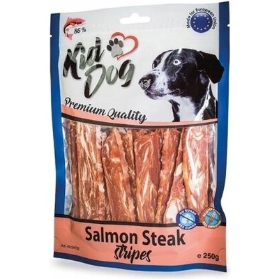 Kiddog Sušené maškrty prúžky steak z lososa 250 g