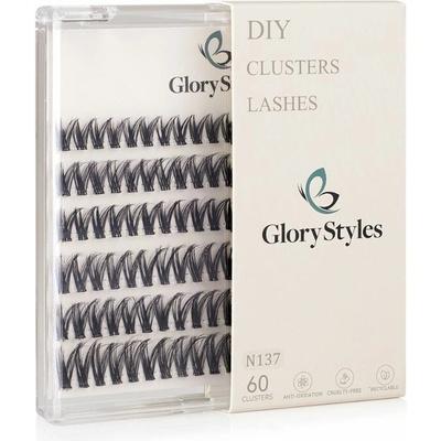 GloryStyles Samolepící segmentové řasy Invisible Band N137 dlouhé (10 - 16 mm)
