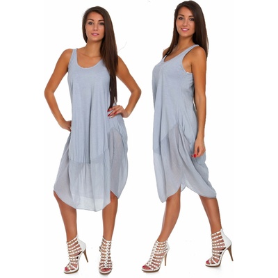 Fashionweek módne letné bavlnené šaty Boho Italy TC665 šedá