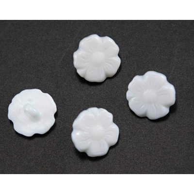 Gombík so spodným prišitím - svetlomodrý kvietok - priemer 1,3 cm