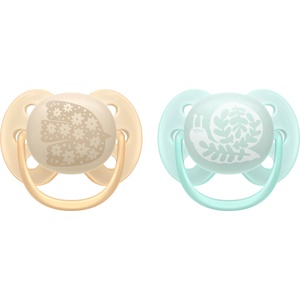 Philips Залъгалки Philips Avent - Ultra Soft, 0-6 м, 2 броя, птица/охлюв (SCF091/41) - ozone