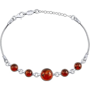 SILVEGO strieborný náramok s prírodným jantárom AAJB330C1