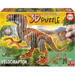Educa 3D пъзел Educa - Велоцираптор, 64 части (EDU19382)